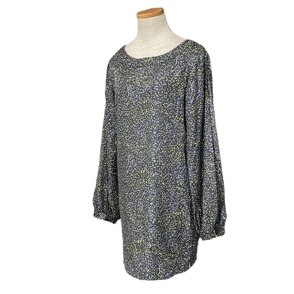 Elizabeth and James Shift Dress Silk Long Sleeve Confetti Green Purple Size 4 - Picture 5 of 17
